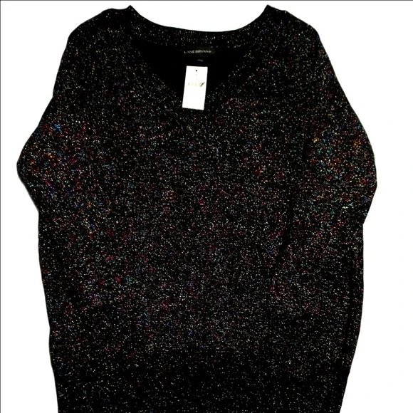 Lane Bryant Metallic Multi V-Neck Sweater - Picture 2 of 4